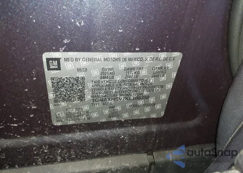 2019 Chevrolet Equinox Ls z USA, uszkodzony, nr VIN 3GNAXHEV7KL106350